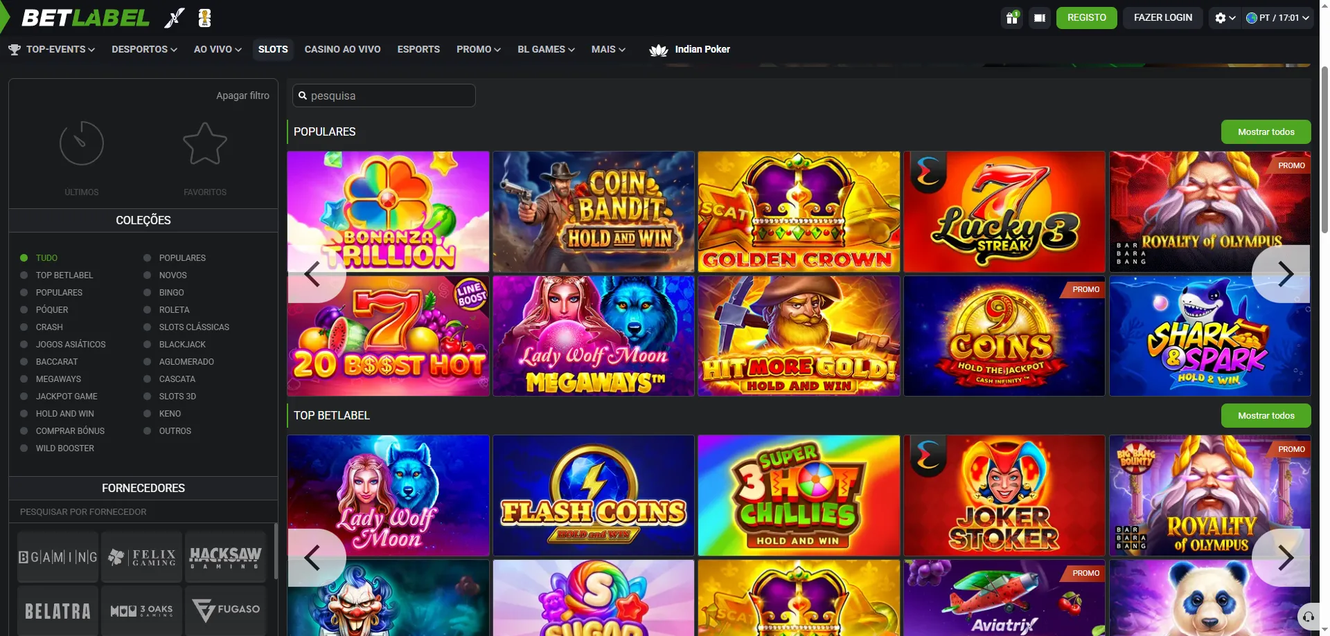 BetLabel Casino igre &ndash; sloti, mize in živa dealerska soba